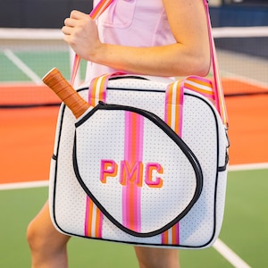 Striped Monogram Pickleball Bag