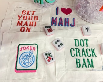 Mahjong Cocktail Napkins (Set of 4)