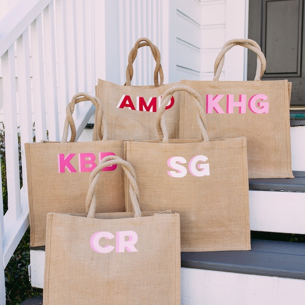 Shadow Monogram Jute Carryall