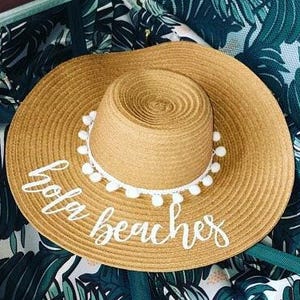 Cappello da spiaggia personalizzato // Addio al nubilato, luna di miele e matrimonio