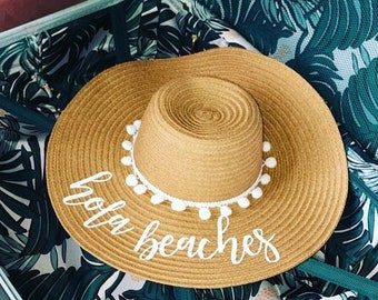 Aangepaste Floppy Beach Hat//Bachelorette reis huwelijksreis bruiloft