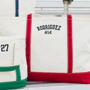 Embroidered Gameday Canvas Tote // Game Day Canvas Beach Tote Bag Sports Gear Tote Weekender Tote Gift for Her Sports Mom Tote Football Tote