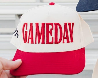 Gameday 3D Puff Vintage Trucker Hat // Puff Gameday Custom Trucker Hat, Embroidered Puff Print, Team Hat, Football Mom Hat, Custom Color