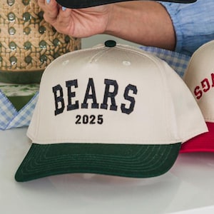 Custom Embroidered Curved Athletic Vintage Trucker Hat //Custom Trucker Hat, Team Hat, Football Mom Hat, Mascot, Custom College Football Hat