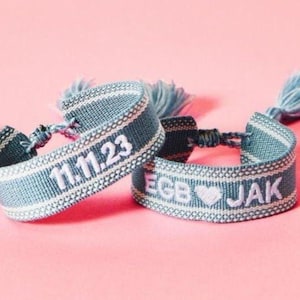 Custom Embroidered Bracelet with Motif // Personalized Bracelet Embroidered Tassel Bracelet Woven Embroidered Bracelet Friendship Bracelet