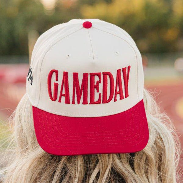 Gameday 3D Puff Vintage Trucker Hat // Puff Gameday Custom Trucker Hat, Embroidered Puff Print, Team Hat, Football Mom Hat, Custom Color