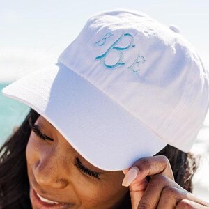 Embroidered Monogram Baseball Hat // Monogrammed Baseball Hat, Personalized Hat, Beach Hat, Baseball Cap, Bachelorette Hat, Custom Hat