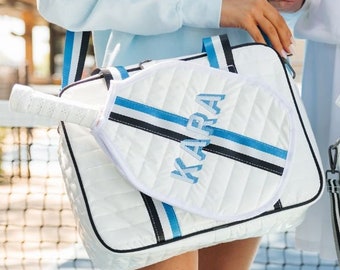 Striped Monogram Puffer Pickleball / Tennis Bag