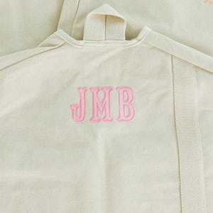 Embroidered Garment Bag with Applique // Bridesmaid Gift, Groomsmen Gift, Travel Garment Bag, Canvas Bag, Monogram Canvas Travel Bag, Suit