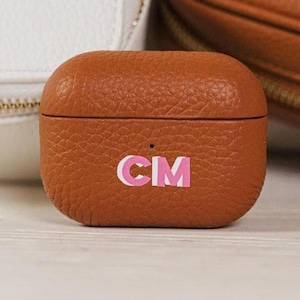 Shadow Monogram AirPods Pro Case // AirPod Pro 2, Customized AirPod Pro Case, Monogram AirPod Case, AirPod Case Holder, Leather Airpod Cover