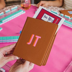 Shadow Monogram Mahjong Rule Cardholder // Mahjong Card Holder, NMJL, Mahjong Card Sleeve, Mah Jongg Gift, Custom Holder, Hostess Gift