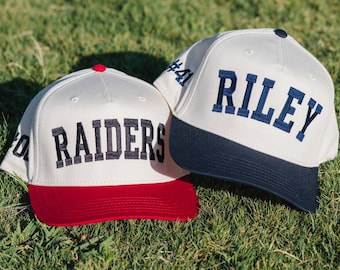 Casquette trucker vintage collégiale personnalisée//chapeaux brodés personnalisés, chapeau de match personnalisé, chapeau de texte personnalisé, chapeaux de maman, chapeau d'équipe personnalisé