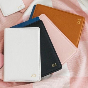 Passport Holder with Gold Foil Monogram // Personalized Passport Cover Couples Gift Bridesmaid Gift Wedding Favors Gift For Her Gift For Him