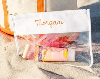Embroidered Nylon Clear Pouch