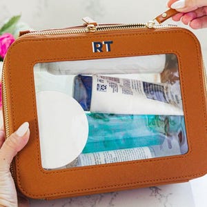 Clear Leather Toiletry Case - Top