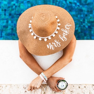 Custom Floppy Beach Hat // Bachelorette Trip  Honeymoon // Wedding