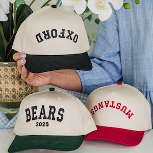 Gorra de camionero vintage al revés con bordado personalizado // Gorra de papá personalizada, gorra con texto personalizado, despedida de soltera, gorra de camionero bicolor, Navidad