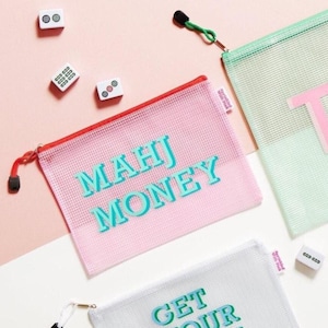 Borsa per pool di soldi Mahj // Borsa per piastrelle Mahjong, Borsa da gioco personalizzata, Mahjong, Mah Jongg, Borsa Bam Crak Dot, Borsa per gettoni, Borsa Mahj, Custodia Mahjong