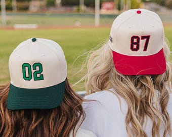 Gorra de camionero vintage con número de camiseta bordado // Gorra deportiva con número bordado personalizado, número de jugador personalizado, gorra deportiva personalizada para mamá