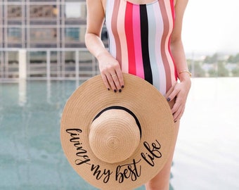 Custom Floppy Beach Hat // Custom Bachelorette Trip Honeymoon Beach Weekend