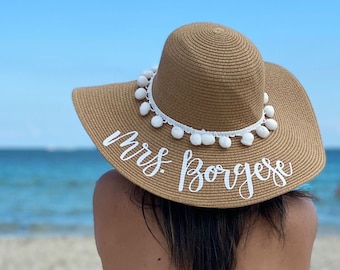 Custom Floppy Beach Hat // Bachelorette Trip Honeymoon Wedding