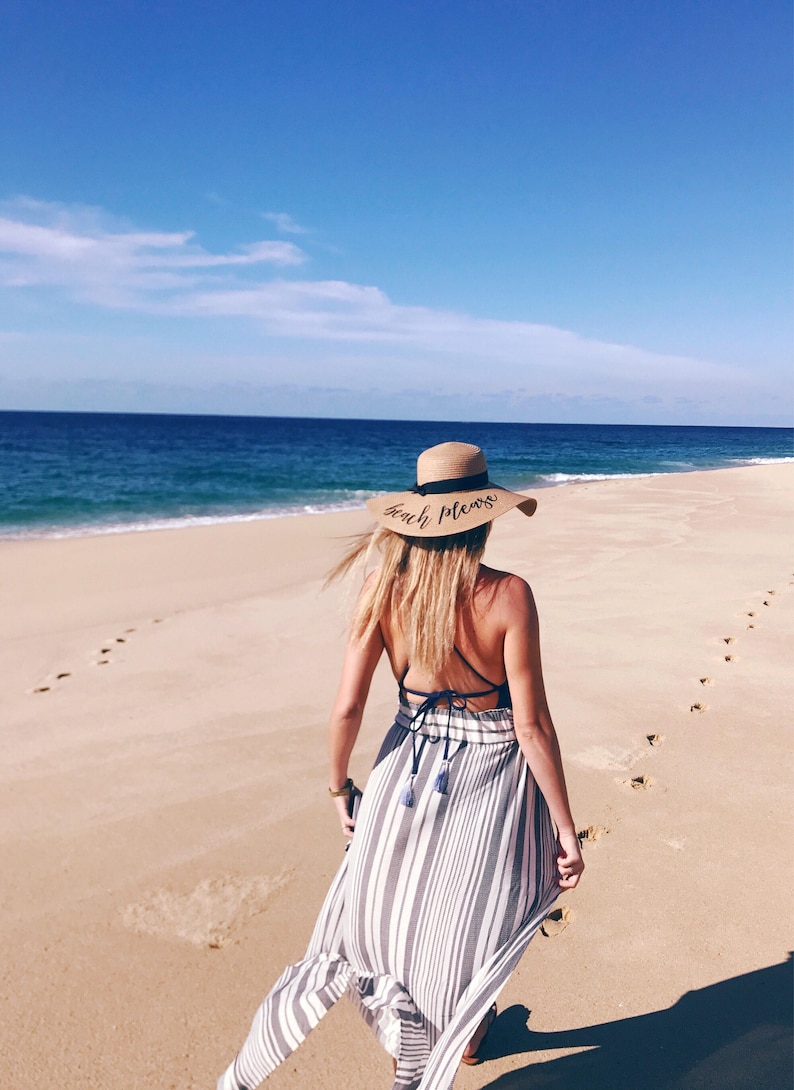 Custom Floppy Beach Hat // Bachelorette Trip Honeymoon // Beach Weekend image 5