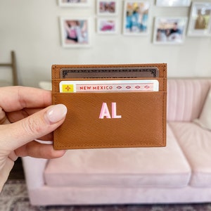 Personalized Leather Cardholder // Saffiano Leather Credit Card Holder // Minimalistic Card Holder