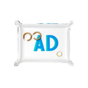 Acrylic Tray // Trinket Organizer Personalized Gift Vanity Organizer Monogram Tray Jewelry Dish Birthday Gift Desk Accessory Housewarming