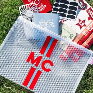 Striped Monogram Pool Bag // Custom Toiletry Bag, Custom Waterproof Pool Bag, Personalized Beach Pouch, Bridesmaid Gift, Custom Wet Dry Bag