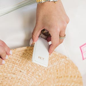 Leather Hat Clip with Gold Foil Monogram