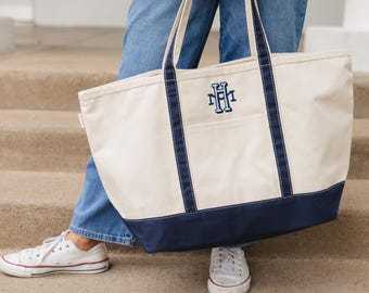 Embroidered Monogram Canvas Tote // Personalized Gift, Bridesmaid Tote, Custom Tote Bag, Bachelorette Bags, Bachelorette Party Gift