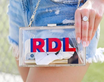 Shadow monogram stadiontas // doorzichtige stadiontas doorzichtige acryl clutch aangepaste doorzichtige stadiontas doorzichtige concertportemonnee crossbodytas doorzichtige tas