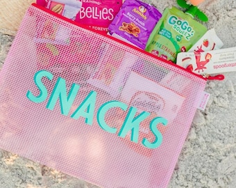 Shadow Monogram Pool  Bag // Custom Toiletry Bag, Kid's Snack Pouch, Kid's Snack Bag, Personalized Snack Bag, Custom Waterproof Pool Bag