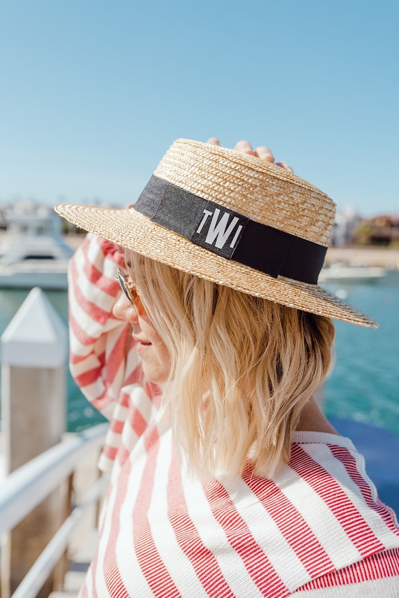 Monogram Boater Hat // Bachelorette 