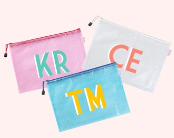 Shadow Monogram Pool  Bag // Custom toiletry bag