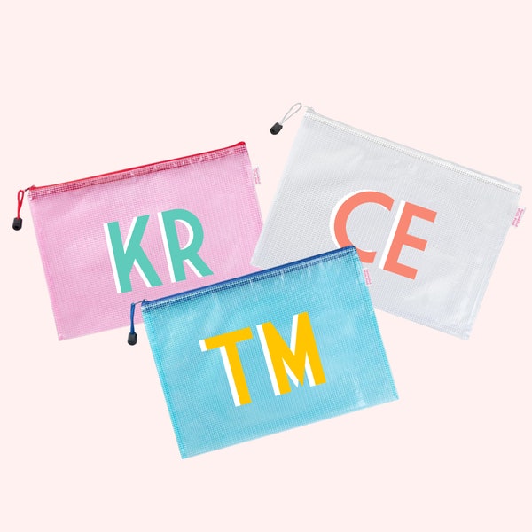 Shadow Monogram Pool  Bag // Custom toiletry bag