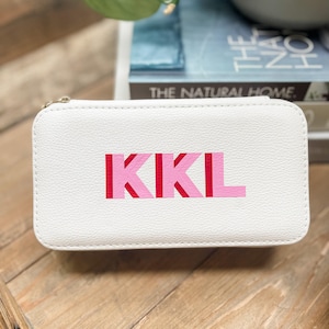 Schaduwmonogram grote reissieradendoos // Gepersonaliseerde bedrukte sieradendoos, sieradendoos met monogram, aangepaste bruidsmeisjes voorstel cadeau