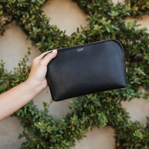 Vegan Leder Beutel mit Goldfolien-Monogramm