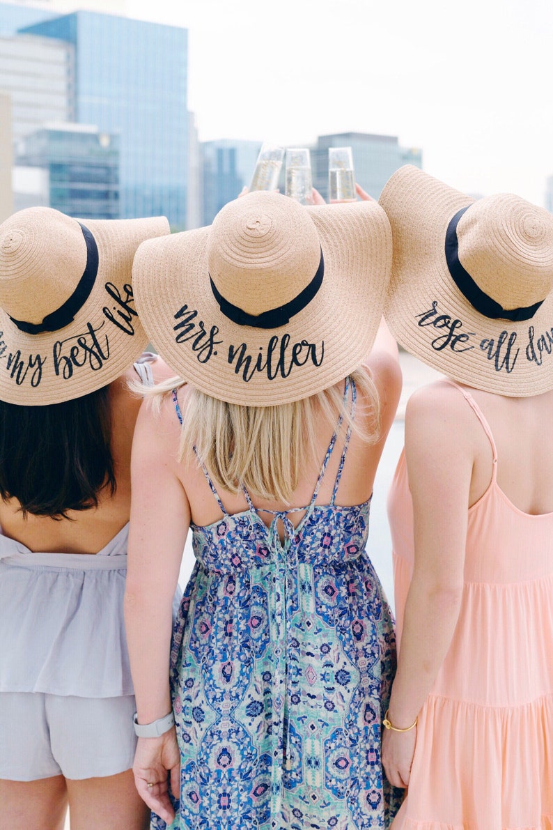 Custom Floppy Beach Hat // Bachelorette Trip // Honeymoon // image 0