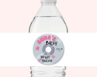 Y2K CD Custom Name Water Bottle Label (Set of 10)