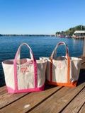 Embroidered Monogram Canvas Tote // Personalized Gift, Bridesmaid Tote, Custom Tote Bag, Bachelorette Bags, Bachelorette Party Gift product logo