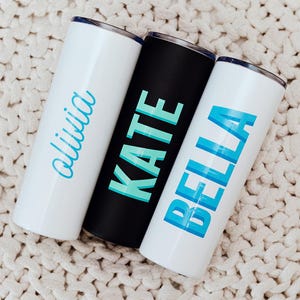 Cursive Custom Name 20 oz Tumbler // Beach Tumblers, Personalized Cups with Name, Skinny Tumbler with Name, Custom Name Gift, Gifts for Her