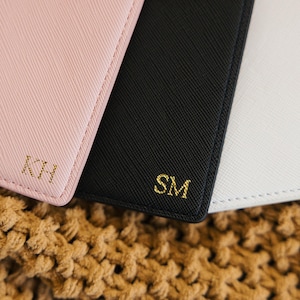 Passport Holder with Gold Foil Monogram // Personalized Passport Cover Custom Passport Holder Travel Accessories Travel Ideas Wedding Favors