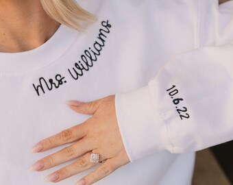 Custom Embroidered Collar / Sleeve Sweatshirt