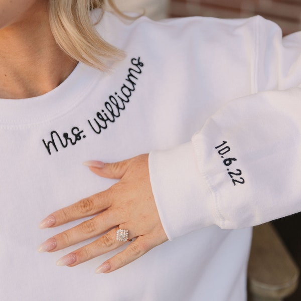 Custom Embroidered Collar / Sleeve Sweatshirt