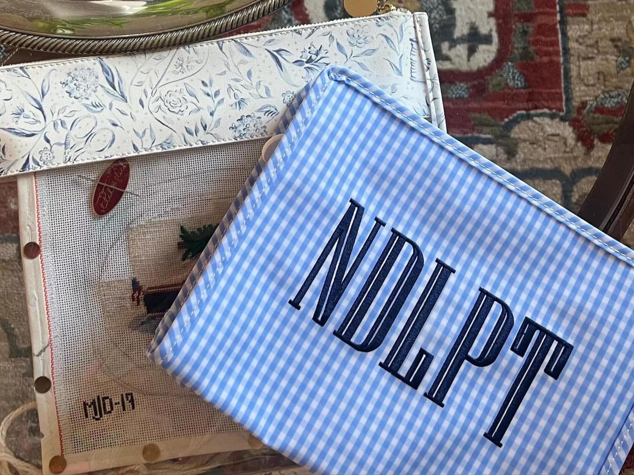 Embroidered TRVL Roadie // Embroidered Needlepoint NDLPT Project