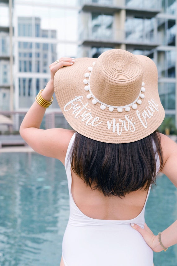 Custom Floppy Beach Hat // Bachelorette Trip Honeymoon Wedding