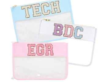 Nylon Clear Pouch with Patches