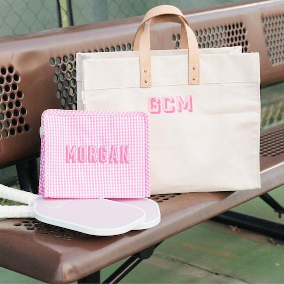 Shadow Monogram Embroidered Weekender // Personalized Name Tote, Bridesmaid Beach Tote Bag, Monogram Tote Bag, Custom Tote Bag, Gift for Her