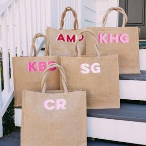 Shadow Monogram Jutetasche Tasche, Brautjungfer Geschenk, Strandtasche, Brautjungfer Geschenke, Geschenk für Sie, Brautjungfer Tote Bag, Strandtasche